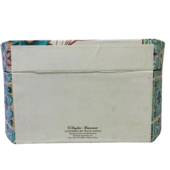 Peacock Themed Round Carry Case - Home Storage - Handle - Lined Interior - Picture 10 of 10